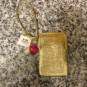 Gold Coach Poppy Wristlet